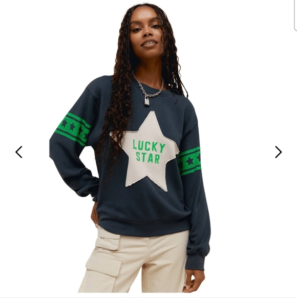 Daydreamer Sweaters - NWT DAYDREAMER Sample Lucky Star Sweatshirt Top $114 Retail Size Small